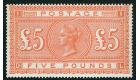 SG137. 1884 £5 Orange. Brilliant fresh U/M mint...