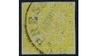 SG3. 1851 6d Yellow. Choice used with 'EXPRESS MAIL' cancel...