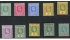 SG25-34. 1907 Set of 10. Choice superb fresh mint...