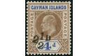 SG35. 1908 2 1/2d on 4d Brown and blue. Superb fresh well centre