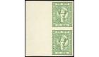 INDORE. SG39a. 1941 1 1/4a Yellow-green. "Imperforate Pair'. U/M