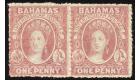 SG4. 1851 1d Lake. Brilliant fresh mint pair...