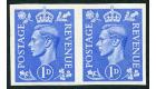 SG504b. 1951 1d pale ultramarine. 'Imperforate pair'. U/M mint..