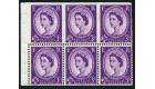 SG575lc. 1958 3d Deep lilac. Part Perforated Booklet Pane...