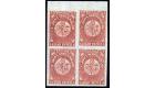 SG22. 1862 8d Rose-lake. Brilliant fresh top sheet marginal bloc