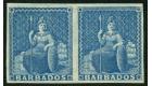 SG3. 1852 (1d.) Blue. Superb fresh mint pair...