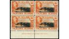 SG162b. 1949 10/- Black and red-orange (greyish paper). U/M impr