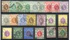 SG117-132. 1921 Set of 18 plus all shades. Superb fine used...