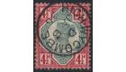 SG206a. 1887 4 1/2d Green & deep bright carmine. Outstanding use