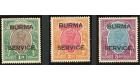 SG O11-O13. 1937 1r to 5r. Brilliant fresh U/M mint...