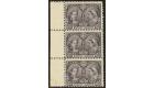 SG130. 1897 8c Slate-violet. U/M vertical strip of 3...