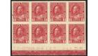 SG261. 1923 3c Carmine. Superb imprint block of 8...