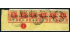 SG70a. 1906 1d on 3s Carmine and green/yellow. "Surcharge Double