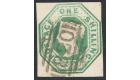 SG55 (Die II). 1854 1/- Green. Superb used...