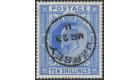 SG265. 1902 10/- Ultramarine. Superb fine well centered used...