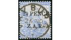 SG4. 1899 '2 1/2 PENCE' on 2 1/2d Blue. Superb fine used...