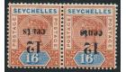 SG16a. 1893 12c on 16c 'Surcharge Inverted'. Superb mint pair...
