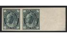 SG143a. 1897 1c Blue-green. 'Imperforate'. Brilliant fresh...