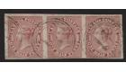 SG17. 1857 1/2d Deep rose. A remarkable used horizontal strip...