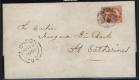 SG18. 1857 3d Red. Superb fine used on cover...