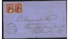 SG18. 1857 3d Red 'Thick Wove Paper'. Vertical pair...