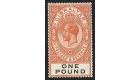 SG107. 1927 £1 Red-orange and black. Superb fresh mint...