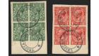 SG C3. 1921 Great Britain KGV 1/2d green and 1d red, strikes of