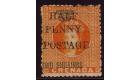 SG44c. 1890 1d on 2/- Orange. Variety 'S' inverted...