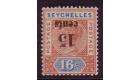 SG18a. 1893 15c on 16c Chestnut and blue, variety 'Surcharge Inv