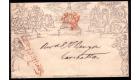 1840. 1d Mulready Envelope. Used to Carshalton...