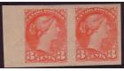 SG105a. 1891 3c Bright vermilion. 'Imperforate' Horizontal pair.