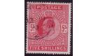 SG263. 1902 5/- Bright carmine. Superb used...