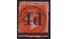 SG35. 1881 4d on 1/- Bright vermilion. Superb used with...