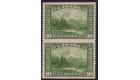 SG281var. 1928 10c Green. Vertical pair 'Imperforate Horizontal'