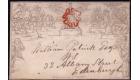1840. 1d Mulready Envelope. Beautiful scarlet...