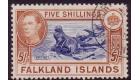 SG161b. 1938 5/- Indigo and pale yellow-brown. Superb fine used.