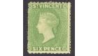 SG23. 1877 6d Very Pale green. Superb fresh mint example with vi