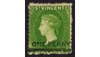 SG34. 1881 1d on 6d Bright green. Superb fresh mint with...