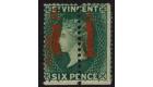 SG28a. 1880 1d on half 6d Deep blue-green. 'Unsevered Pair'. Sup