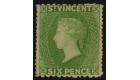 SG23. 1877 6d Pale green. Superb fresh mint, well centered...