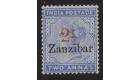 SG26j. 1895 2 1/2 on 2a Pale blue. Inverted '1' in '1/2'...