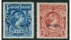 SG41s-42s. 1898 2/6d Deep blue and 5/-Red. 'SPECIMEN'...