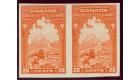 SG S5. 1927 20c Orange. Horizontal pair 'Imperforate'. U/M...