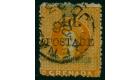 SG41a. 1888 4d on 2/- Orange. Variety upright 'd'...