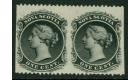 SG18a. 1863 1c Black 'Imperforate Vertical' Horizontal Pair...