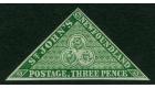 SG3. 1857 3d Yellowish green. A brilliant fresh mint example...