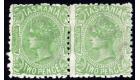 SG145b. 1875 2d Yellow-green. Superb fresh mint pair...