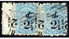 SG168a. 1891 2 1/2d on 9d Pale blue 'Surcharge Double, One Inver