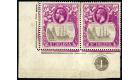 SG104c. 1922 6d Grey and bright purple 'Cleft Rock'. Very fine m