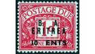SG ED7a. 1950 10c on 1d Carmine. 'C' of 'CENTS' Omitted. Brillia